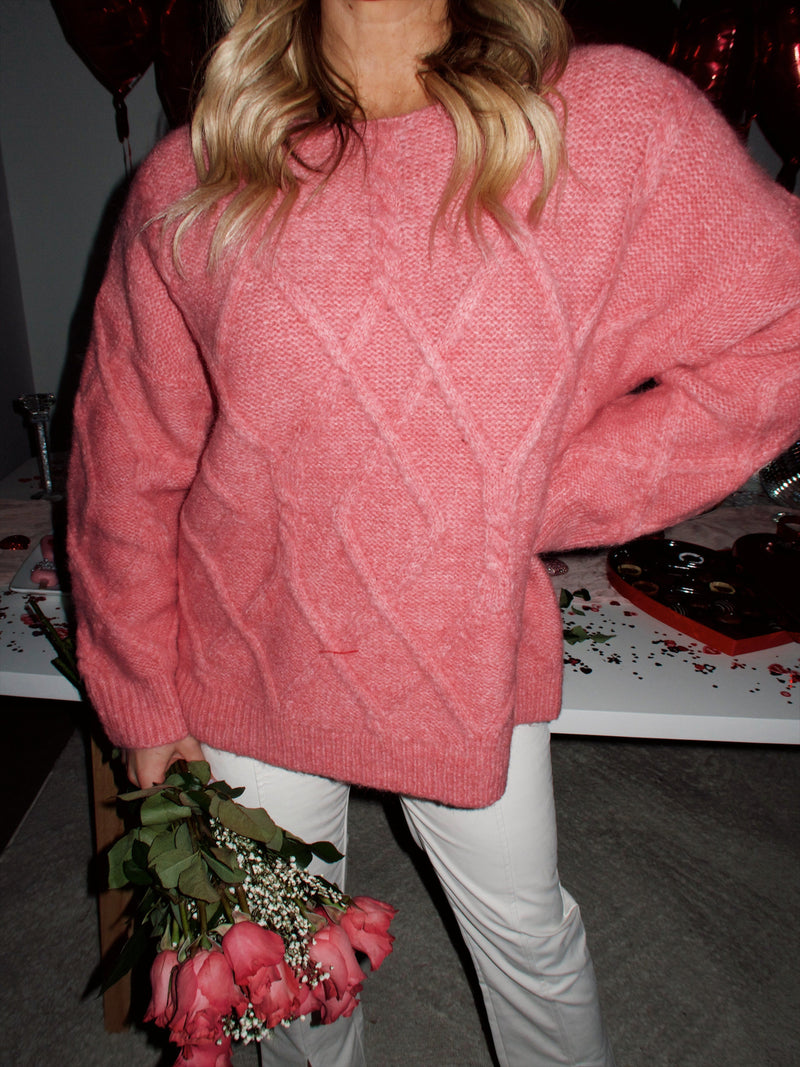 UTC0070-LA pink quilted sweater Promesa