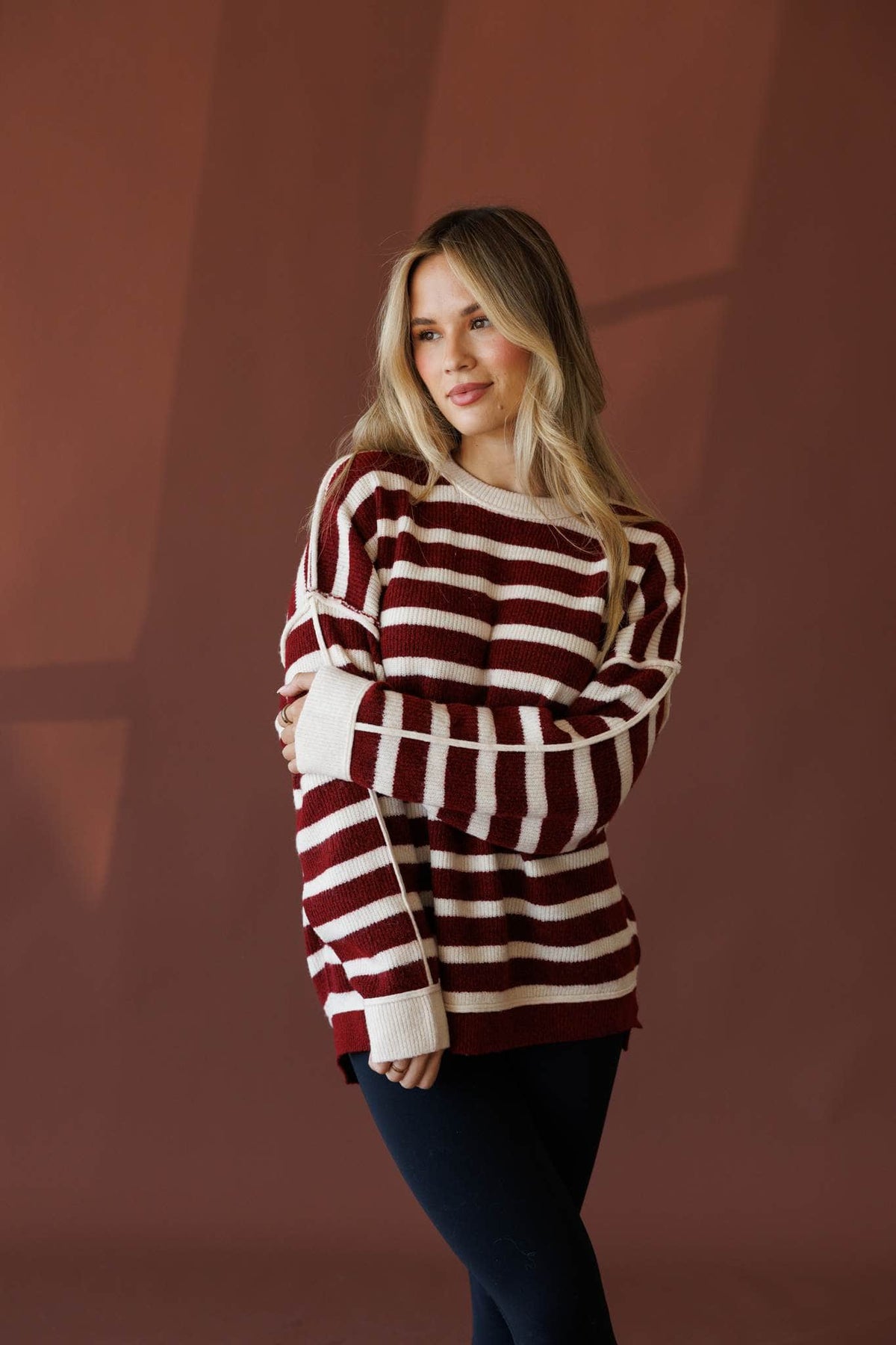 Burgundy pullover sweater