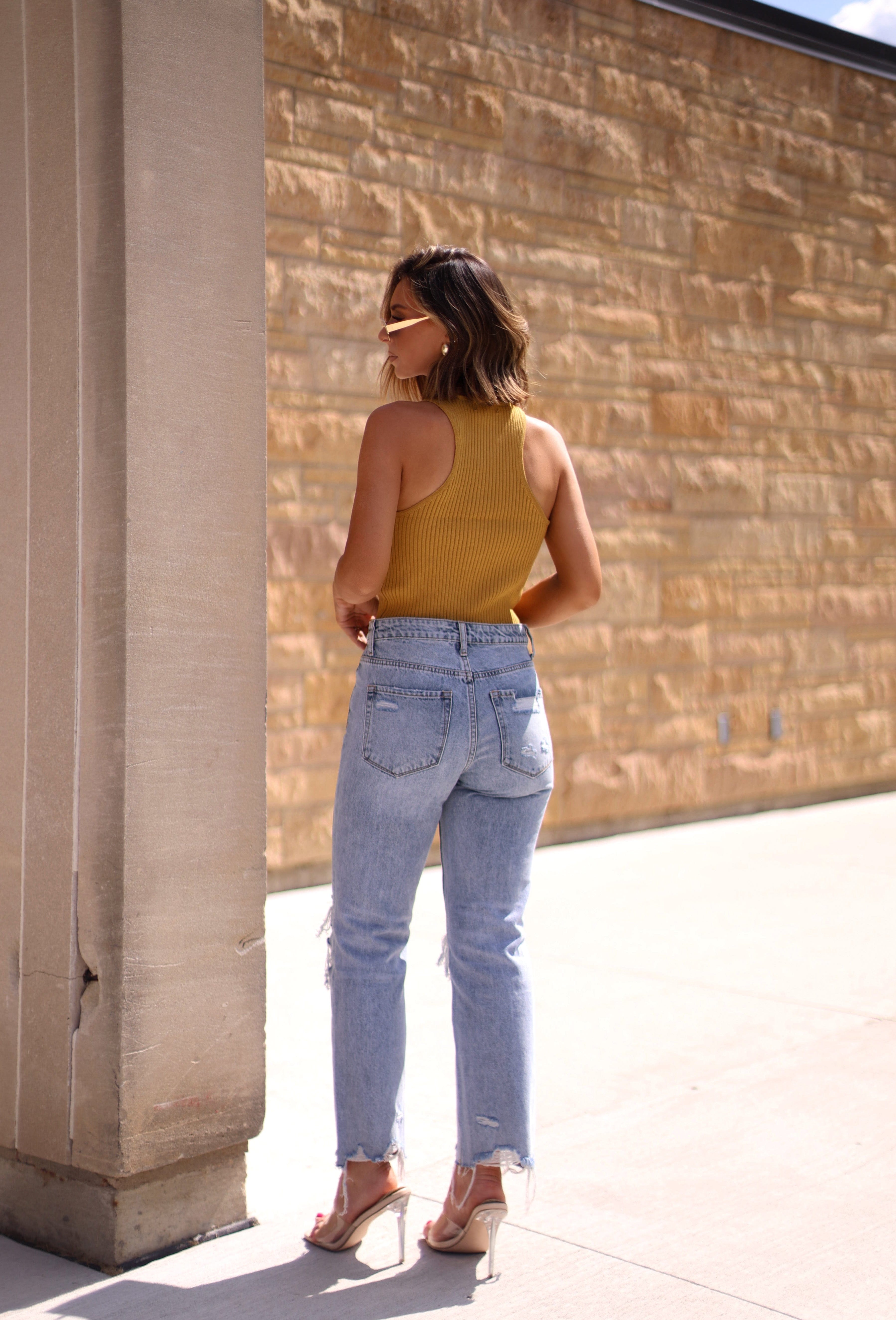 Vintage Wash Cropped Straight Denim Vervet