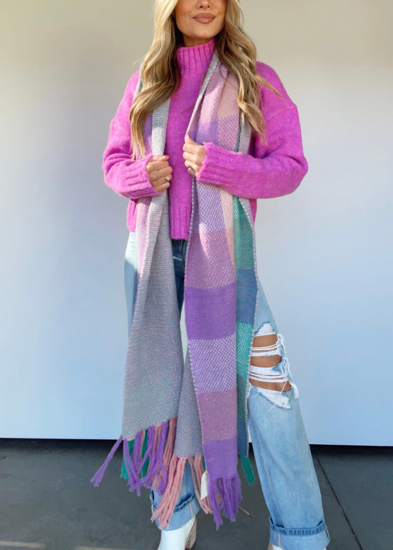 W1328 jade multi scarf by together