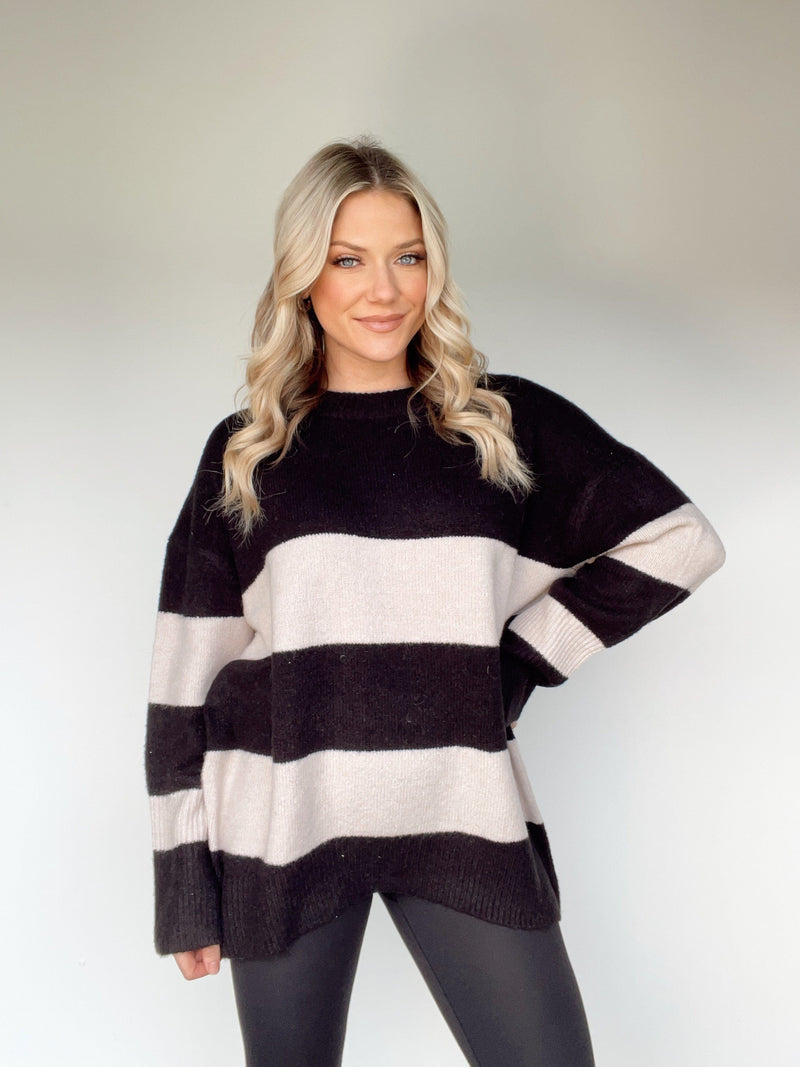 W1341-LANE striped knit sweater by together