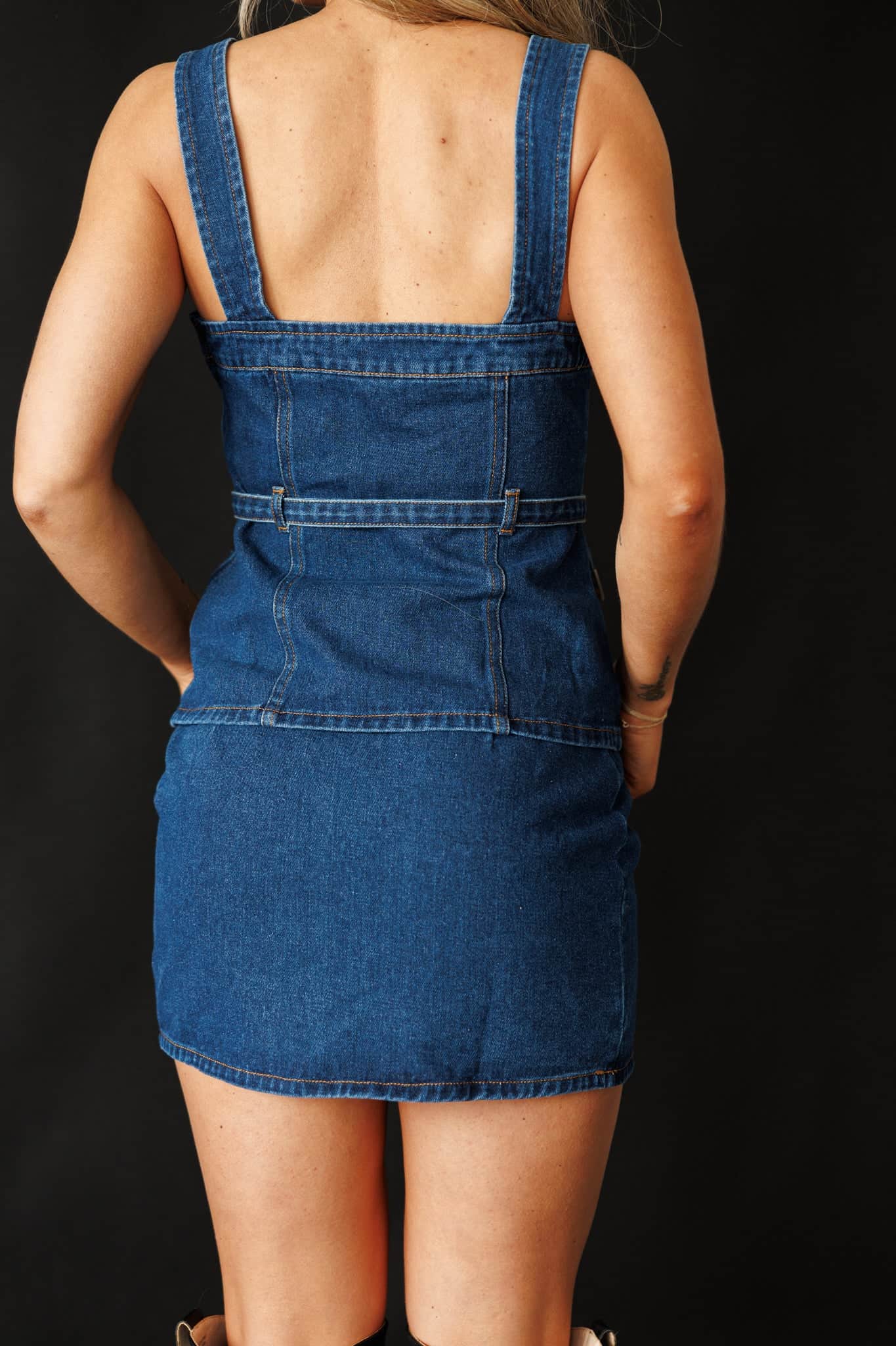 Western Lane Belted Denim Top
