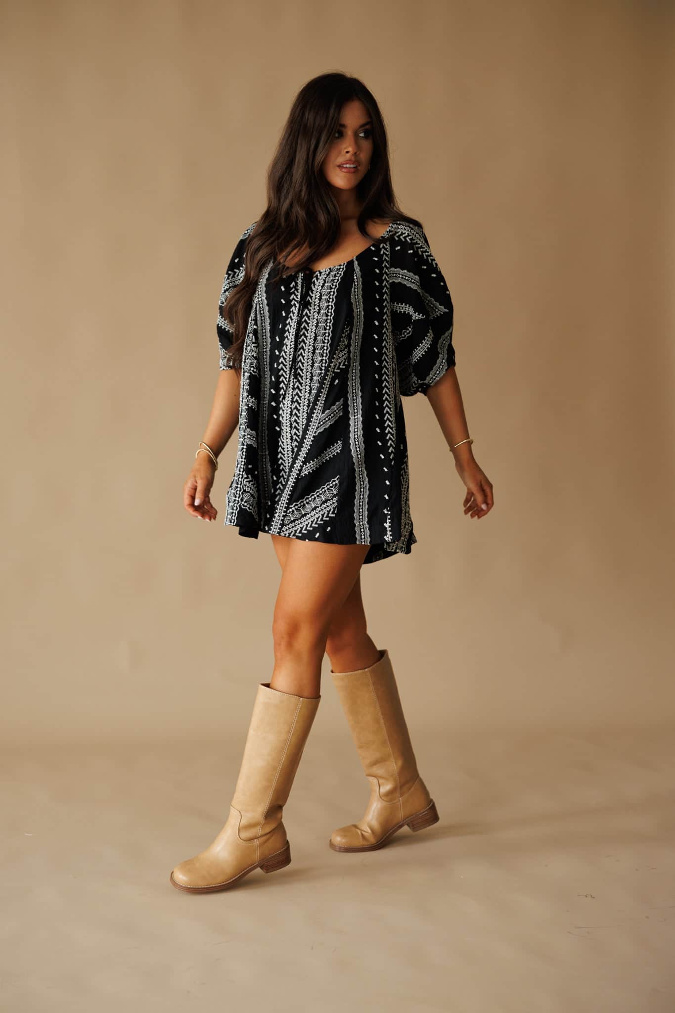 Puff Sleeve Lace Romper | Embroidered Oversized Romper | Lane 201