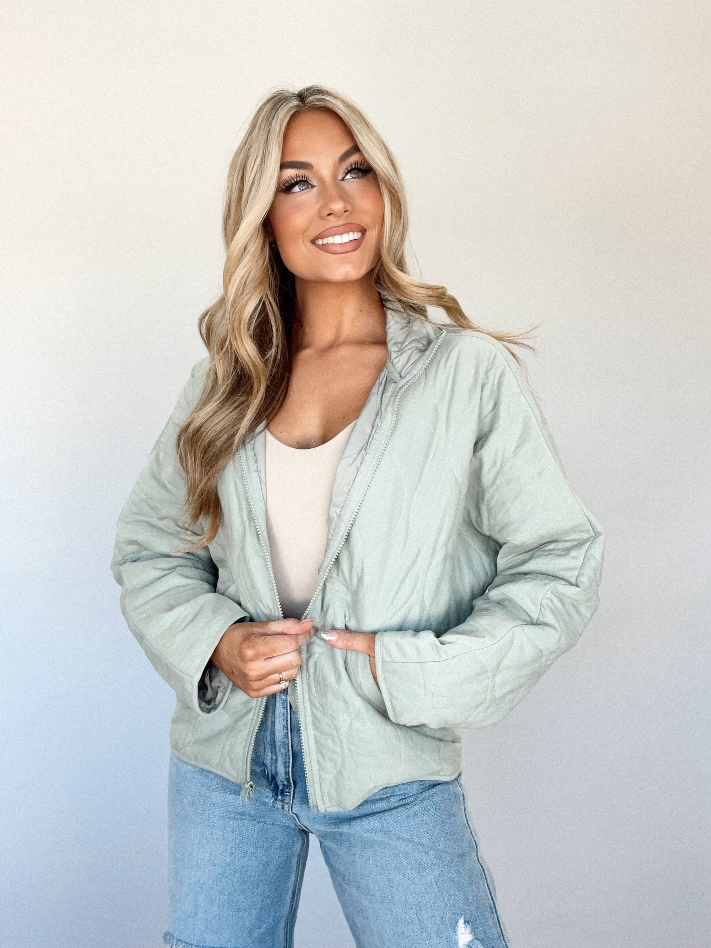 WL23-7540LN sage woven jacket Wishlist