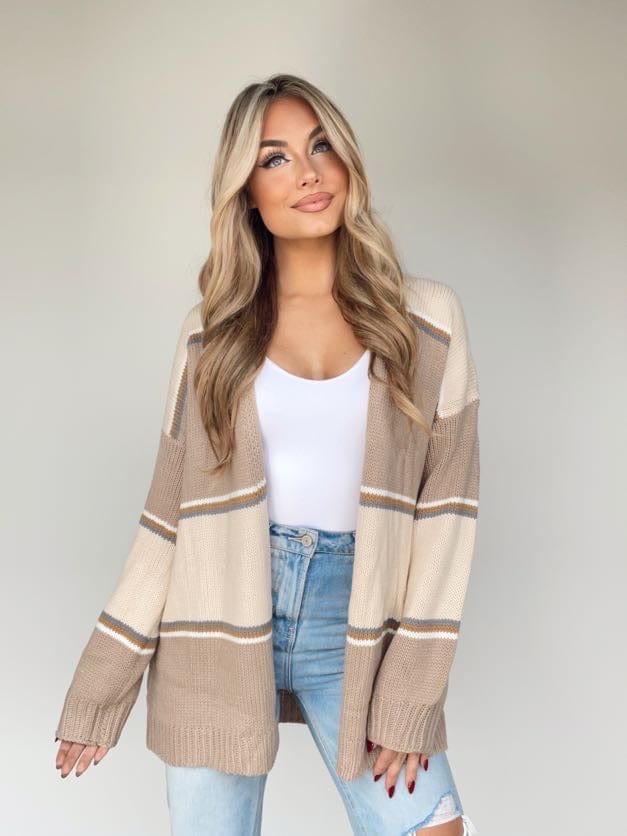 WL23-7649LN natural/mocha sweater cardigan Wishlist