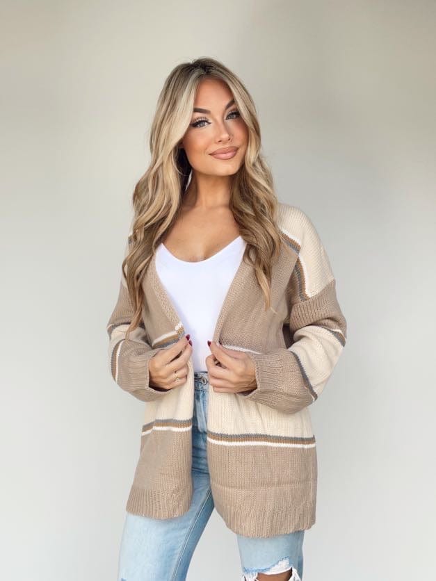 WL23-7649LN natural/mocha sweater cardigan Wishlist