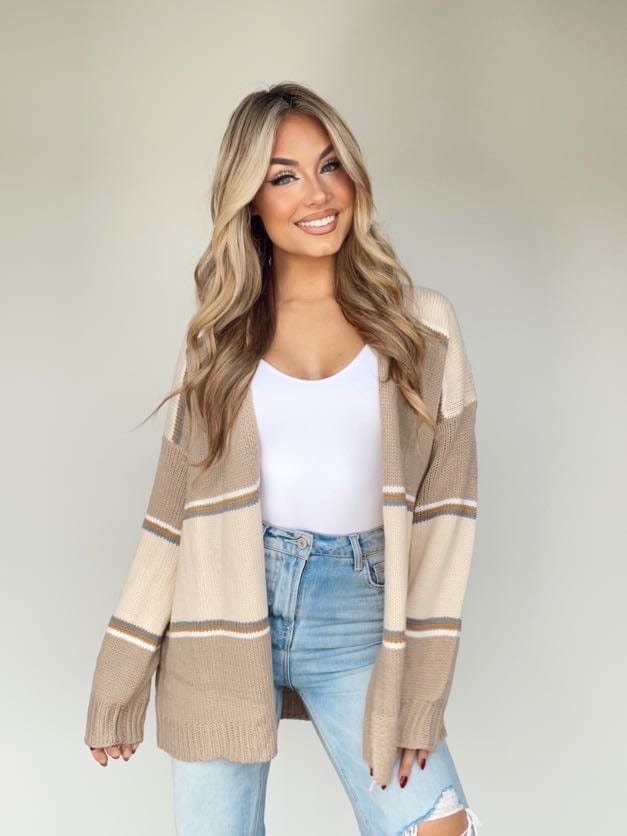 WL23-7649LN natural/mocha sweater cardigan Wishlist