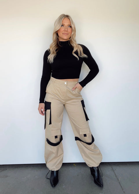 High Waisted Cargo Pants With Belt | Shop What's New at Papaya Clothing