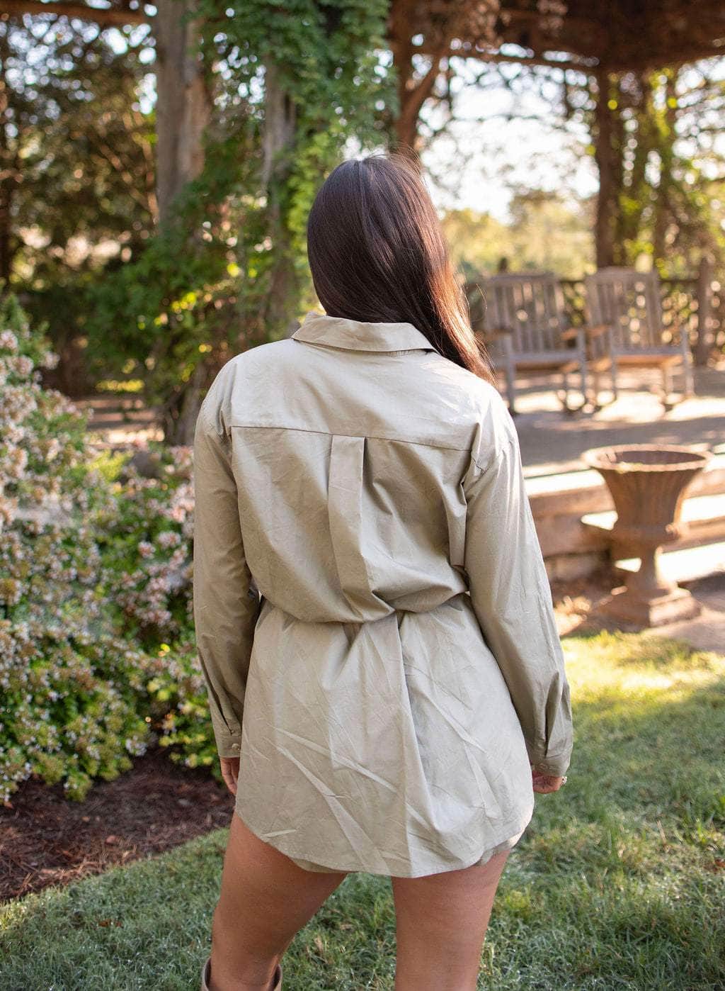 Western Chic Shirt Romper