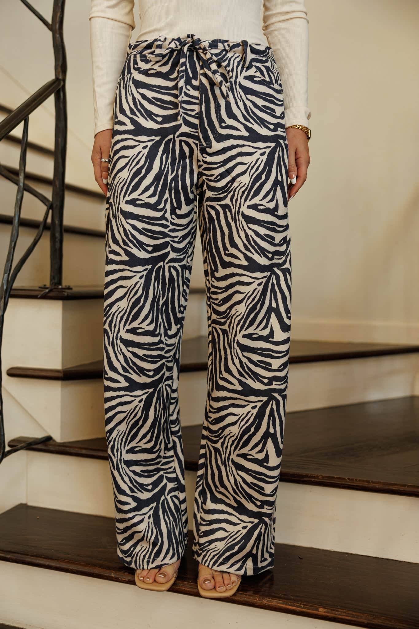 Zebra Drawstring Pants