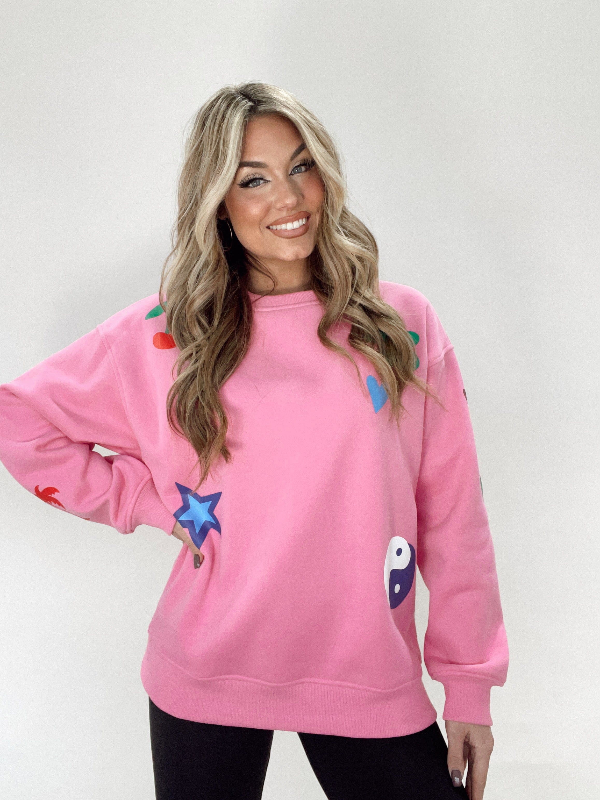 BRT1600  care way less crewneck Bailey Rose