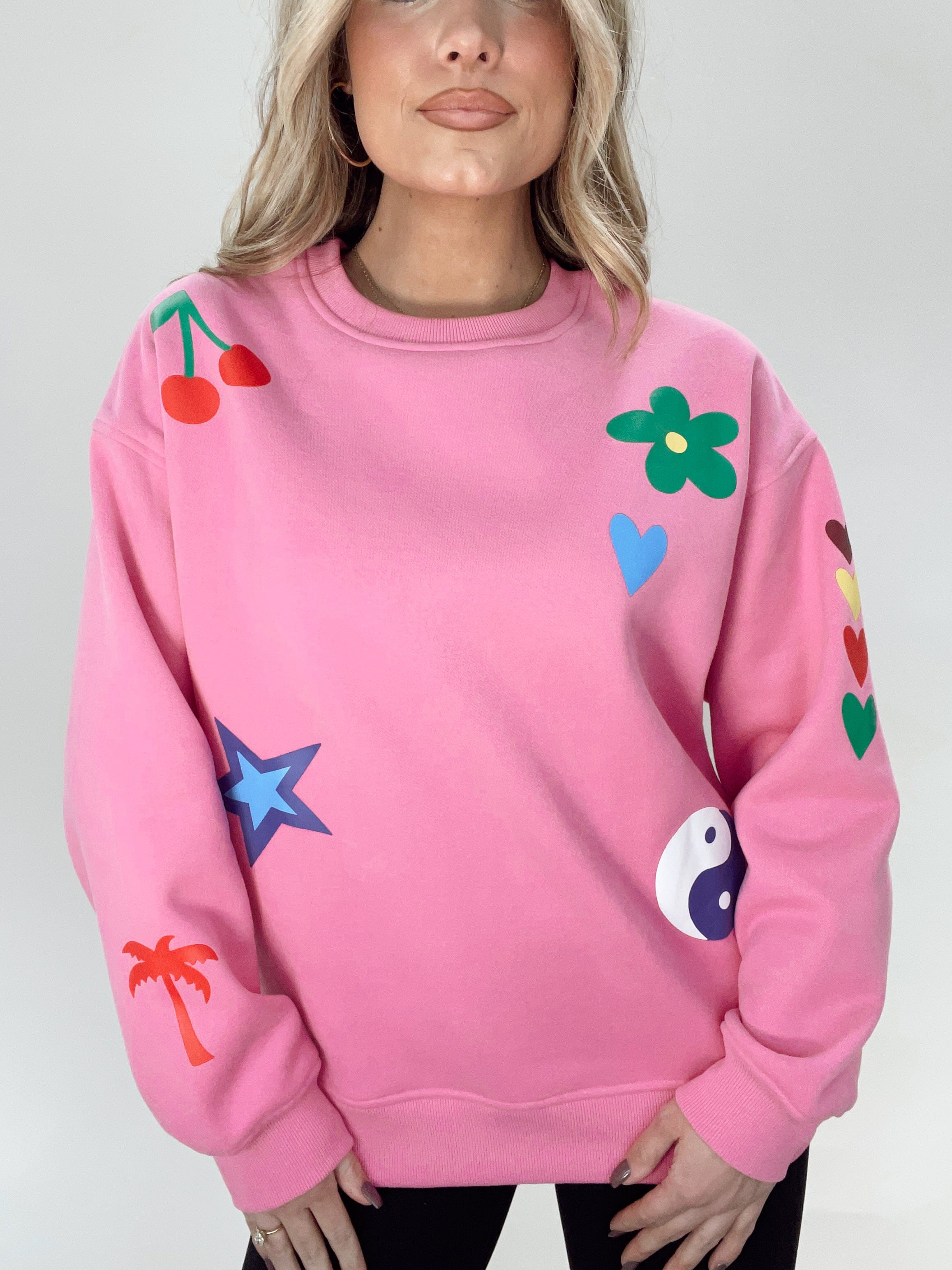 BRT1600  care way less crewneck Bailey Rose