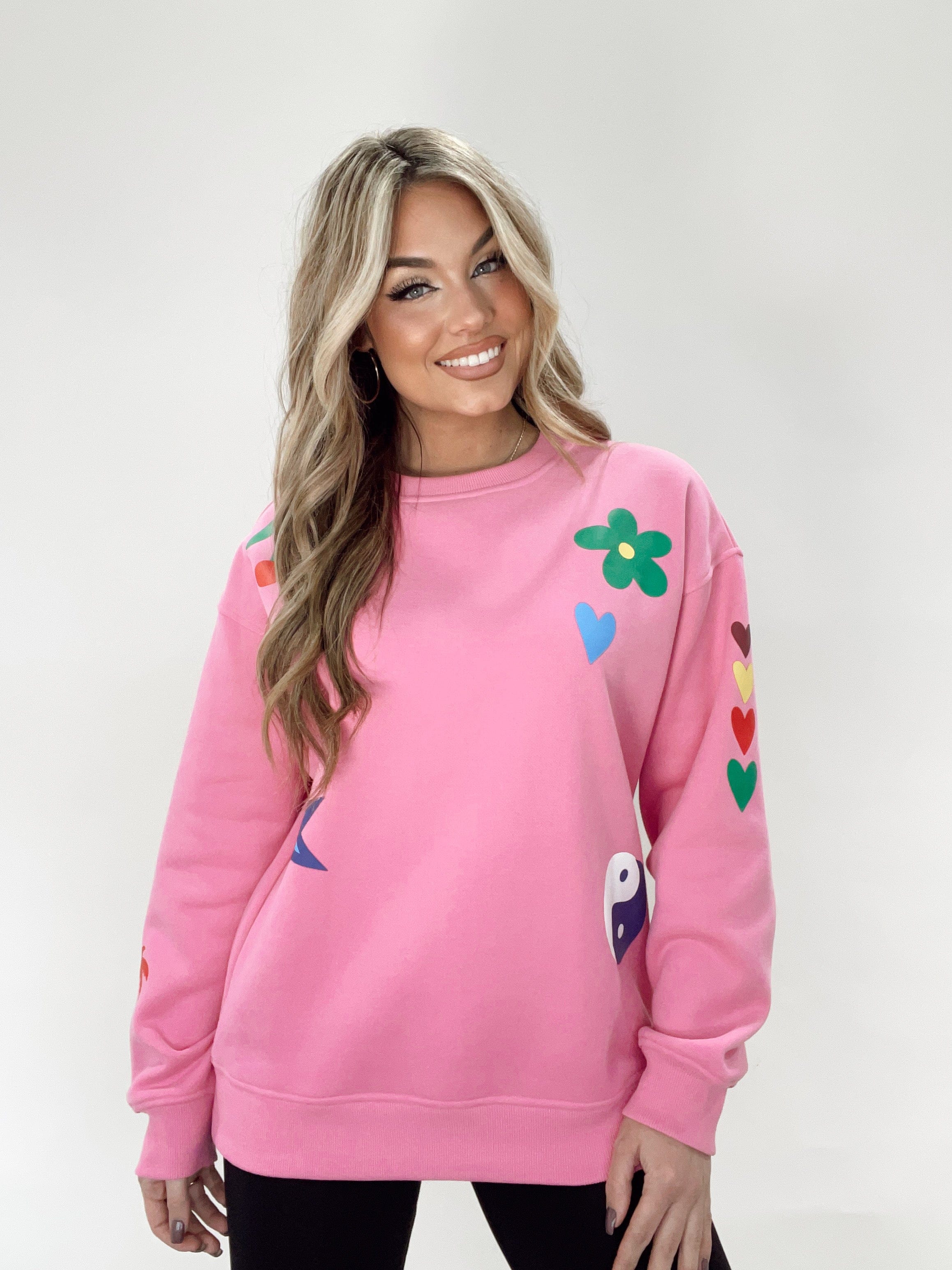 BRT1600  care way less crewneck Bailey Rose