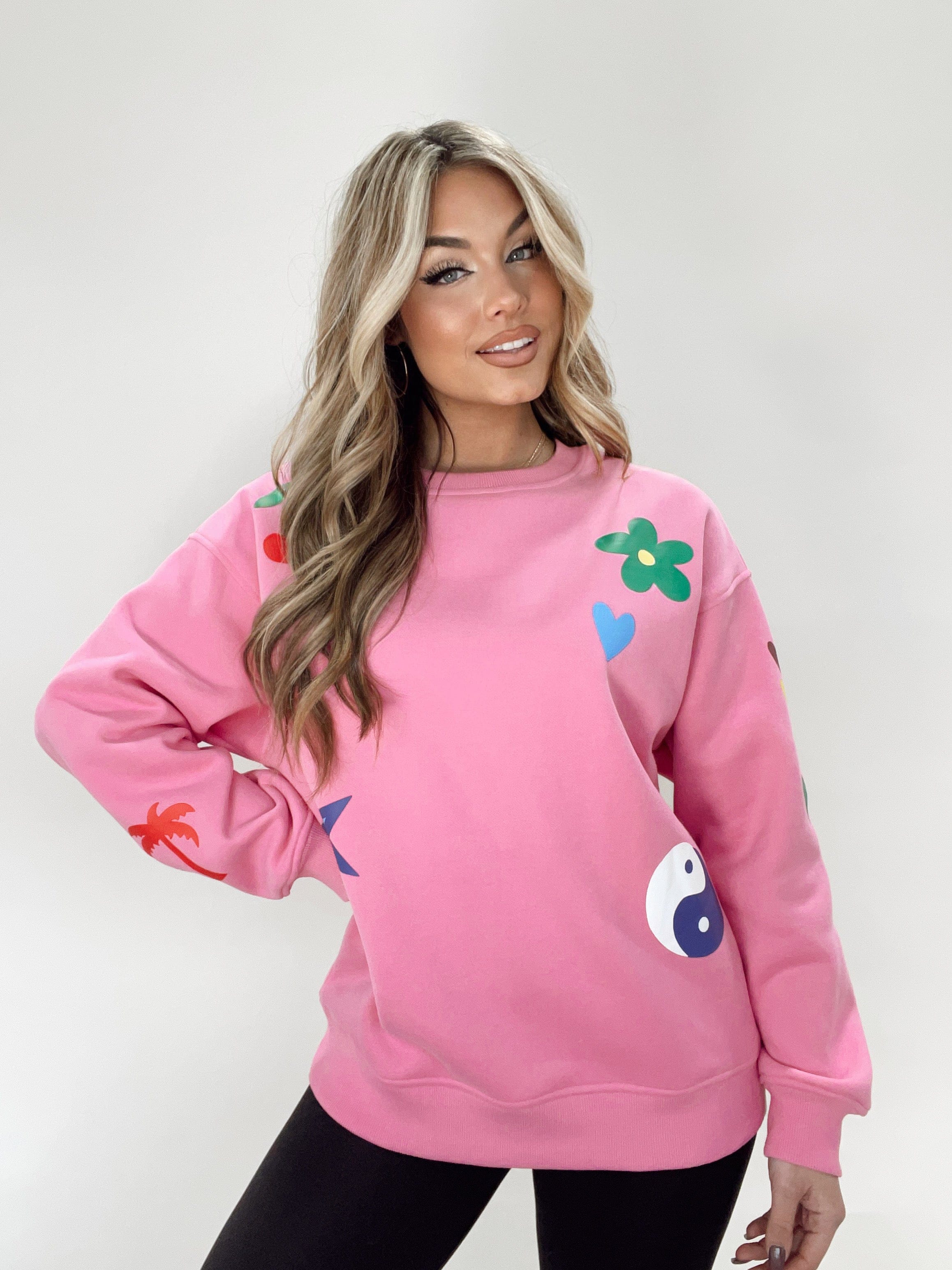 BRT1600  care way less crewneck Bailey Rose