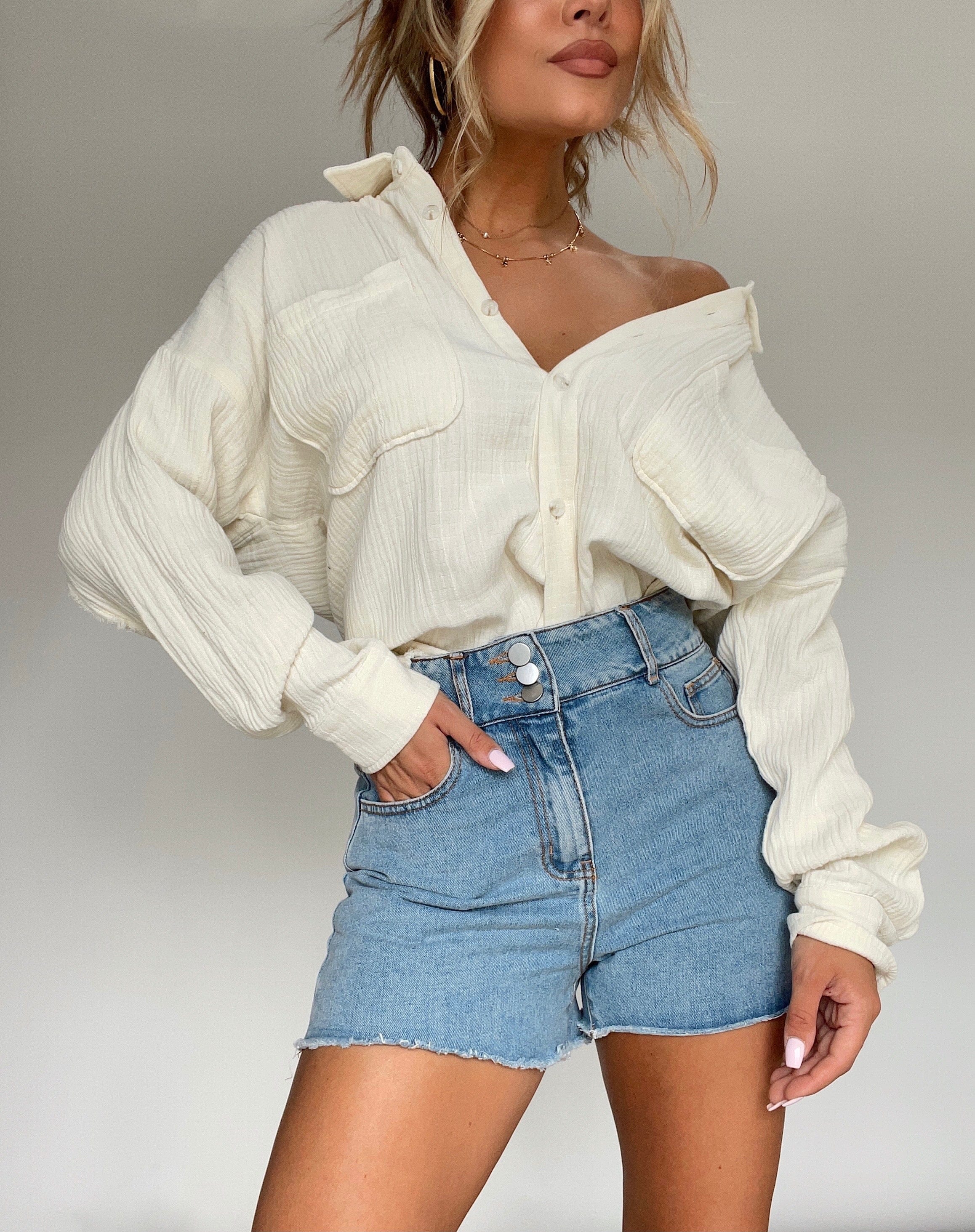 Gigi Denim Shorts Cloud Ten