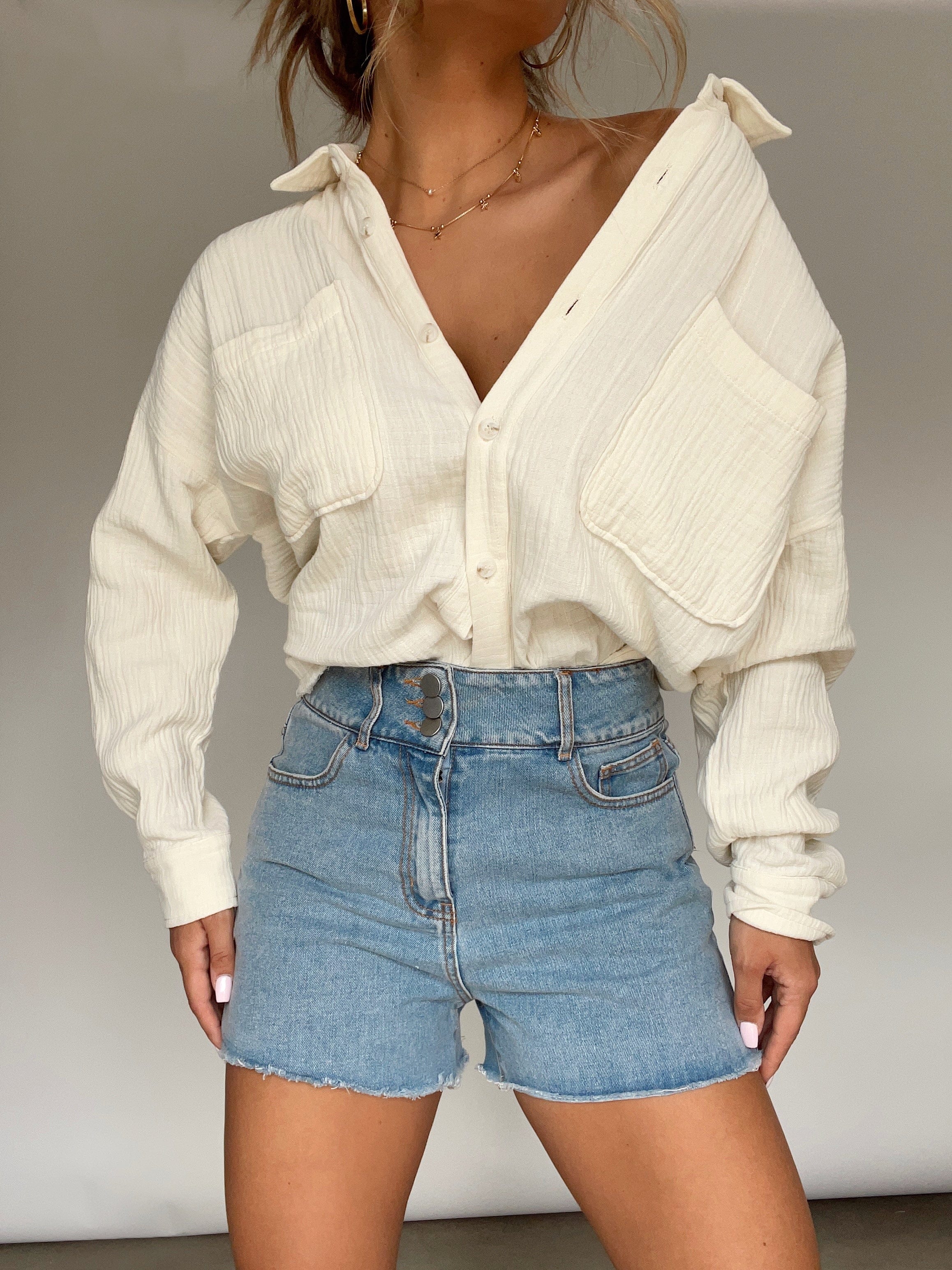 Gigi Denim Shorts Cloud Ten