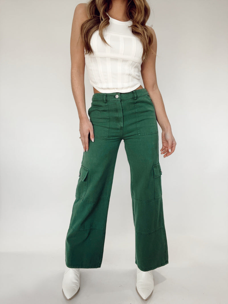 Emerald Satin Pants – Lane 201
