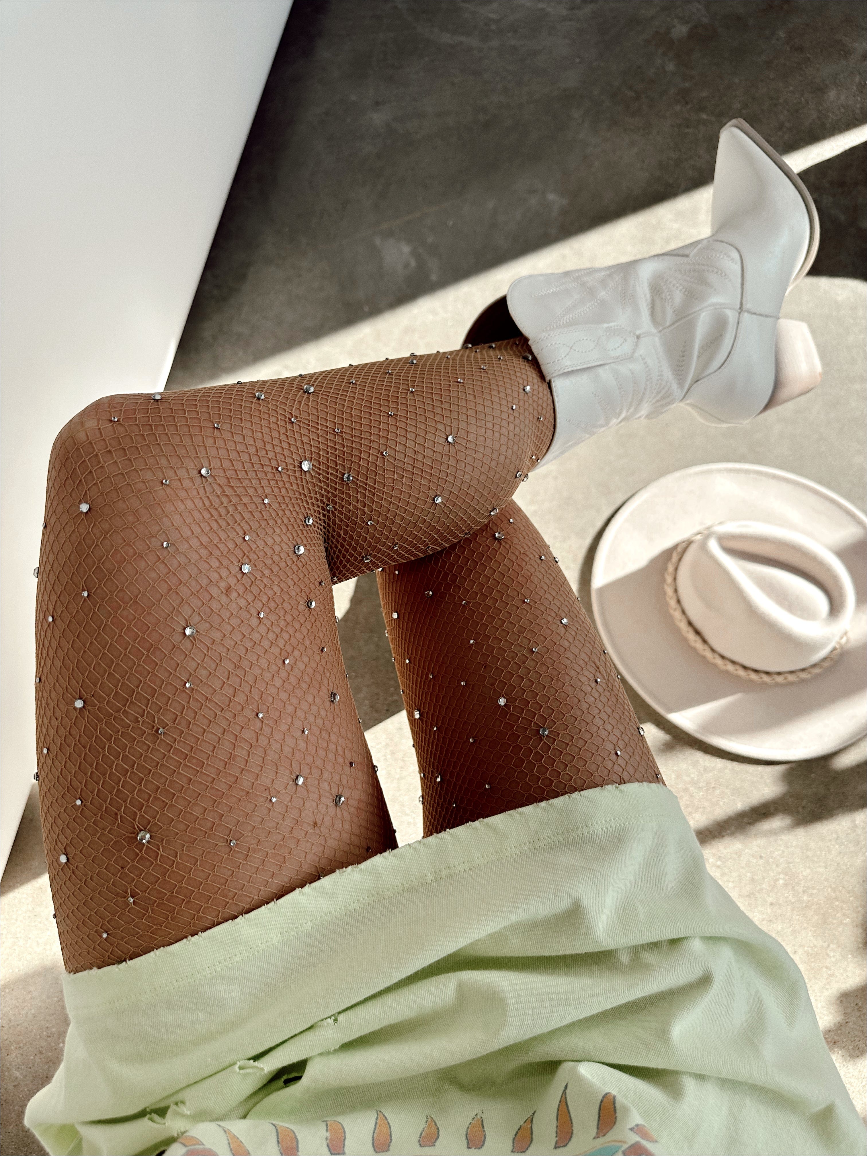 LG00110 Beige She's A Gem Stockings Fashion Fantasia