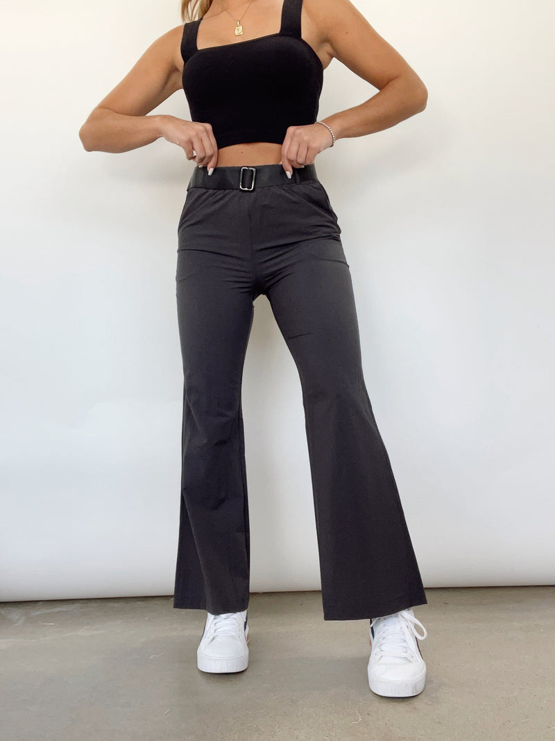 Black Belted High Waist Trousers