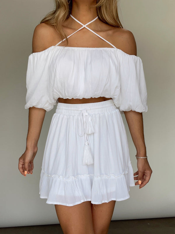 S9030S White Skirt ensemble