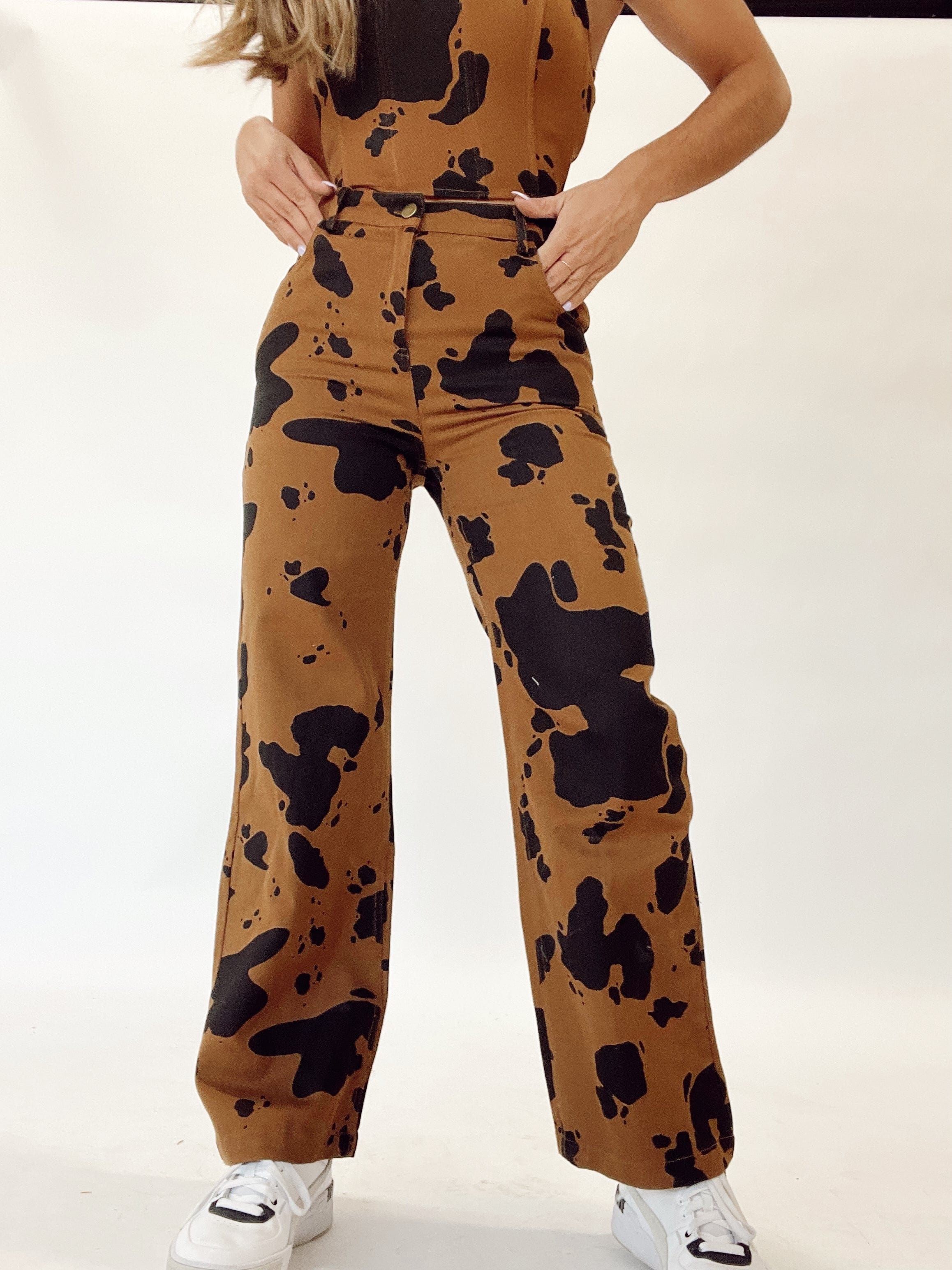 Step Into This Cow Print Pants Pretty Garbage